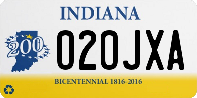 IN license plate 020JXA