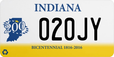 IN license plate 020JY