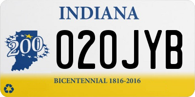IN license plate 020JYB