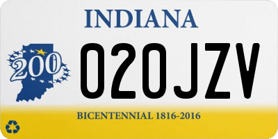 IN license plate 020JZV