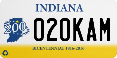 IN license plate 020KAM