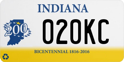 IN license plate 020KC