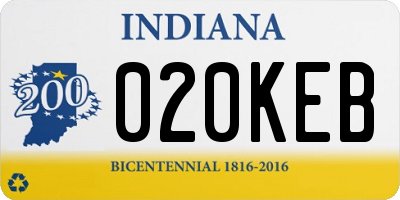 IN license plate 020KEB