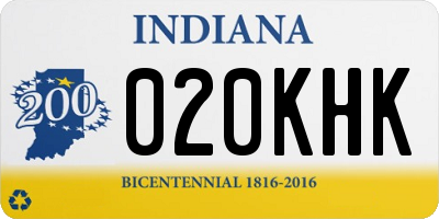 IN license plate 020KHK