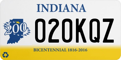 IN license plate 020KQZ