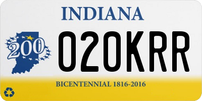 IN license plate 020KRR