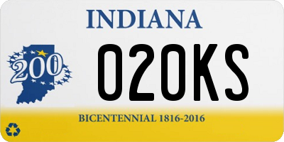 IN license plate 020KS