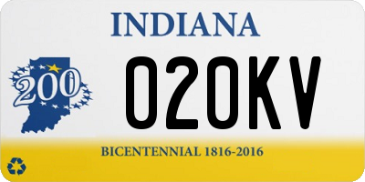 IN license plate 020KV