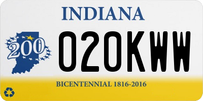 IN license plate 020KWW