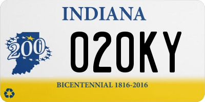 IN license plate 020KY