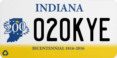 IN license plate 020KYE