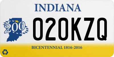 IN license plate 020KZQ