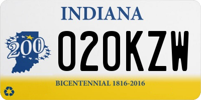 IN license plate 020KZW