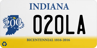 IN license plate 020LA