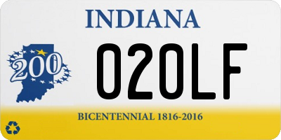 IN license plate 020LF