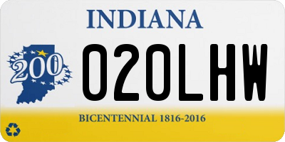 IN license plate 020LHW