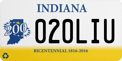 IN license plate 020LIU