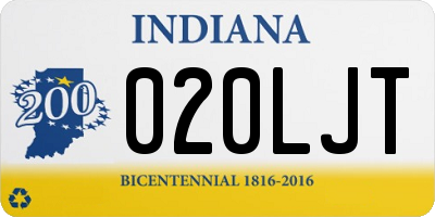 IN license plate 020LJT