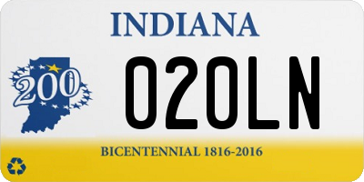 IN license plate 020LN