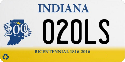 IN license plate 020LS