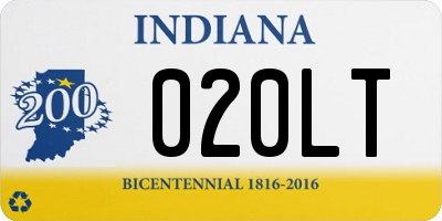 IN license plate 020LT