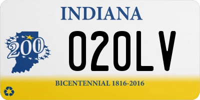 IN license plate 020LV