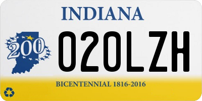 IN license plate 020LZH
