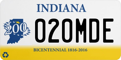 IN license plate 020MDE