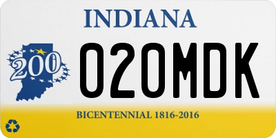 IN license plate 020MDK
