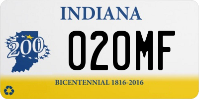 IN license plate 020MF