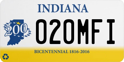 IN license plate 020MFI