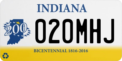 IN license plate 020MHJ