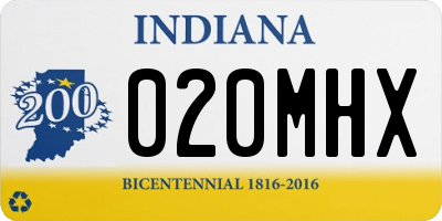 IN license plate 020MHX