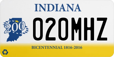 IN license plate 020MHZ