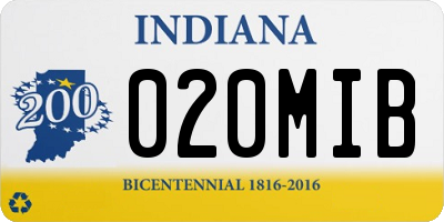 IN license plate 020MIB