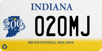 IN license plate 020MJ