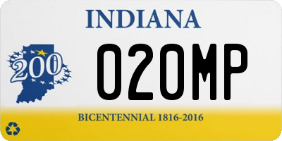 IN license plate 020MP
