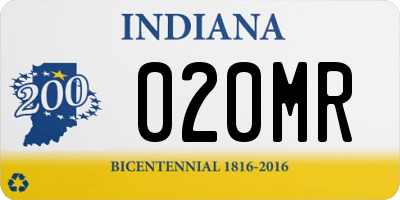 IN license plate 020MR