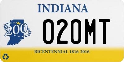 IN license plate 020MT
