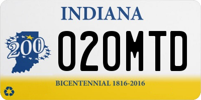 IN license plate 020MTD