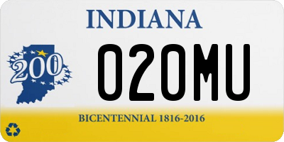 IN license plate 020MU