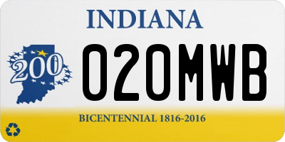 IN license plate 020MWB