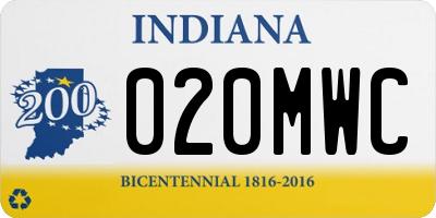 IN license plate 020MWC