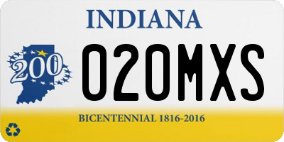 IN license plate 020MXS