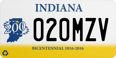 IN license plate 020MZV