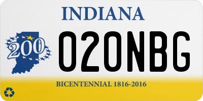 IN license plate 020NBG