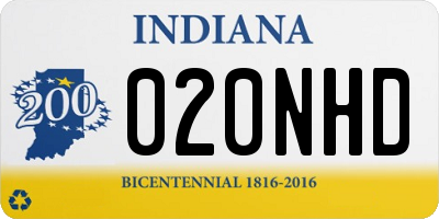 IN license plate 020NHD