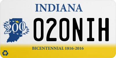 IN license plate 020NIH
