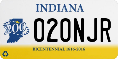 IN license plate 020NJR