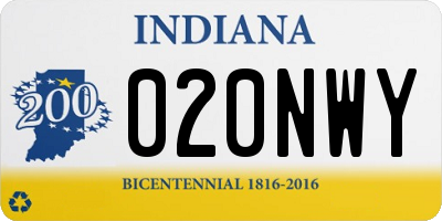 IN license plate 020NWY